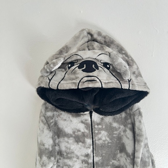 NWT New Jellyfish Kids Bulldog Camo Fleece One Piece Pajama Sleepsuit S 6 7 - Picture 3 of 7